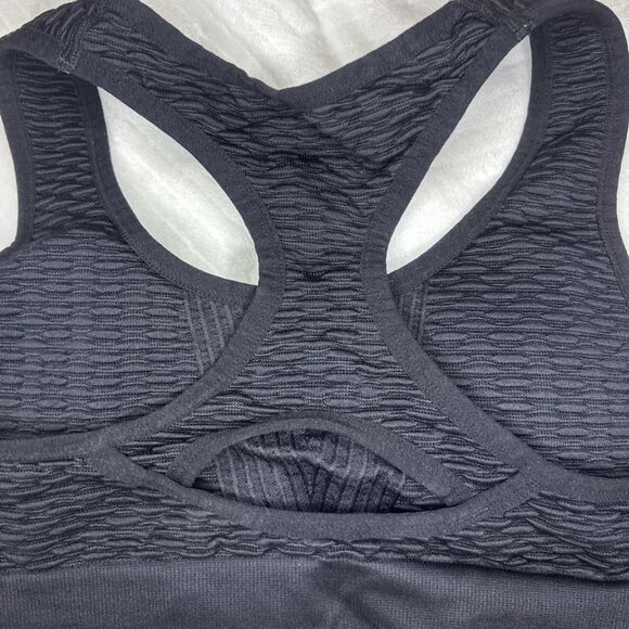 Balance Collection Large Sport Bra Black Ribbed Seamless Racerback Textured Knit - Picture 5 of 5